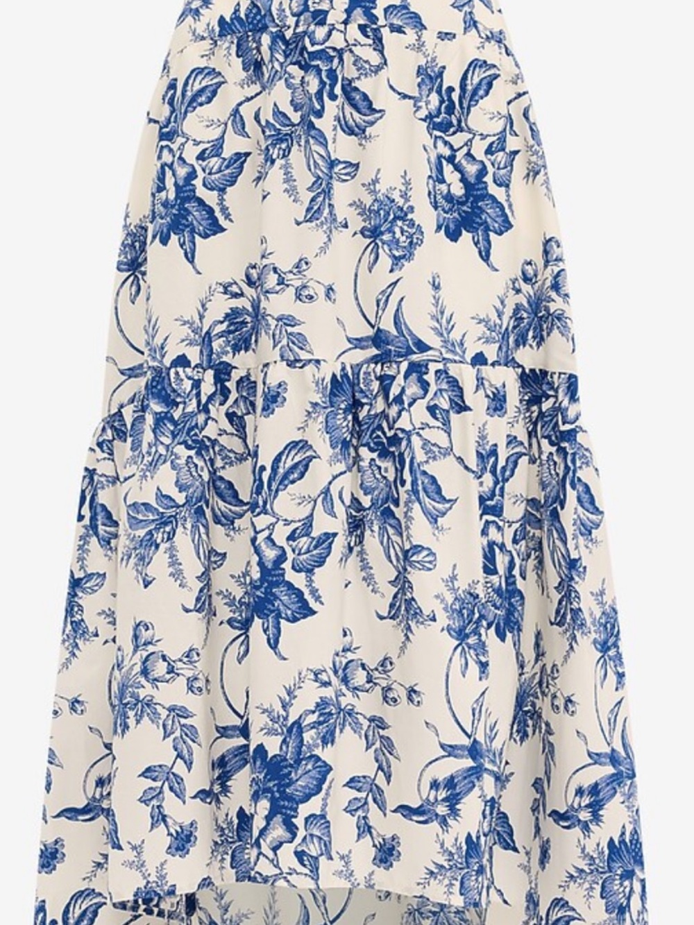 Express White Maxi Skirt with Blue Floral Print - Picture 4 of 8